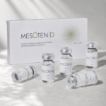 Open Mesoten D DMAE product box showing multiple 5ml vials in a premium presentation