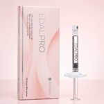 Edal Pro Akradex aesthetic syringe product display with multiple boxes