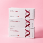 Three stacked Mesoten Combo DNA F boxes on a clean pink background