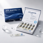 Atlantis Hair exosome scalp booster kit with open box, 10 vials and applicator