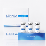 Lennea Booster product display with branded box and three 3ml vials